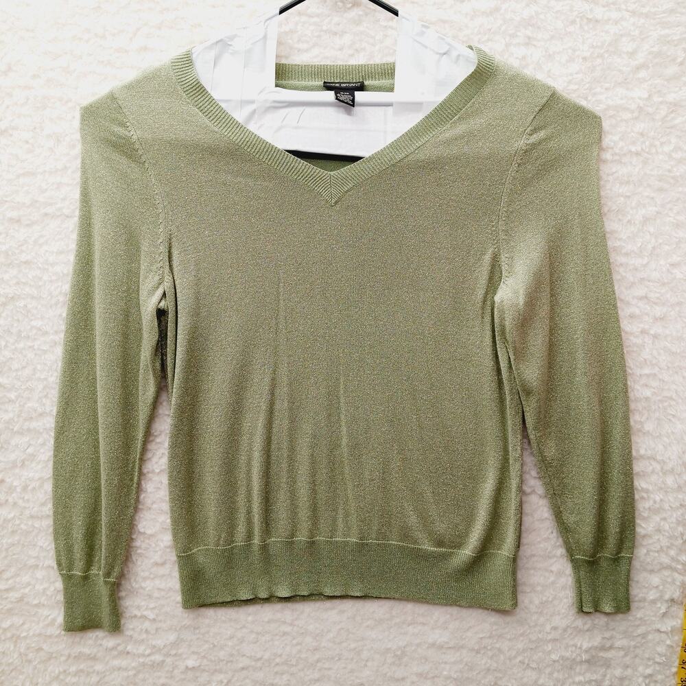 Sweater Pullover Sage Metallic Quiet Luxury VTG Hong Kong Minimalist Size 18 20